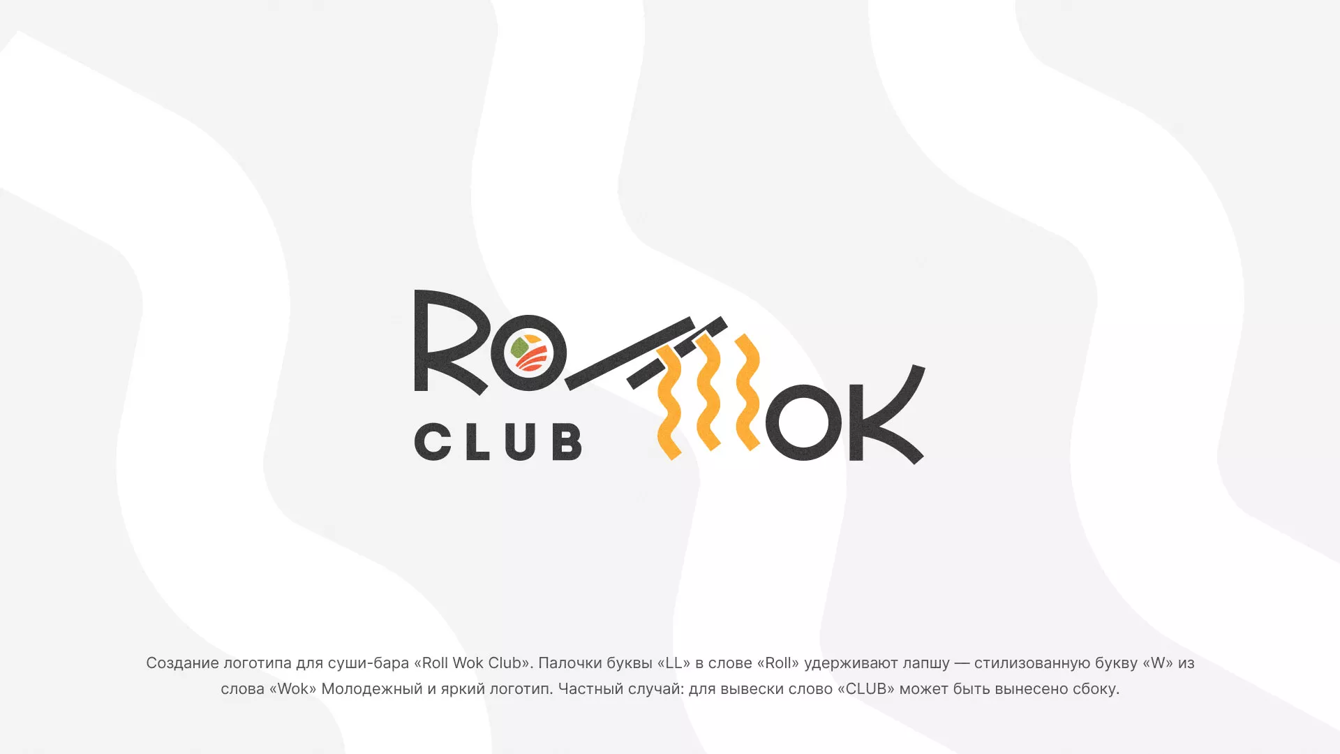 Создание логотипа суши-бара «Roll Wok Club» в Кохме