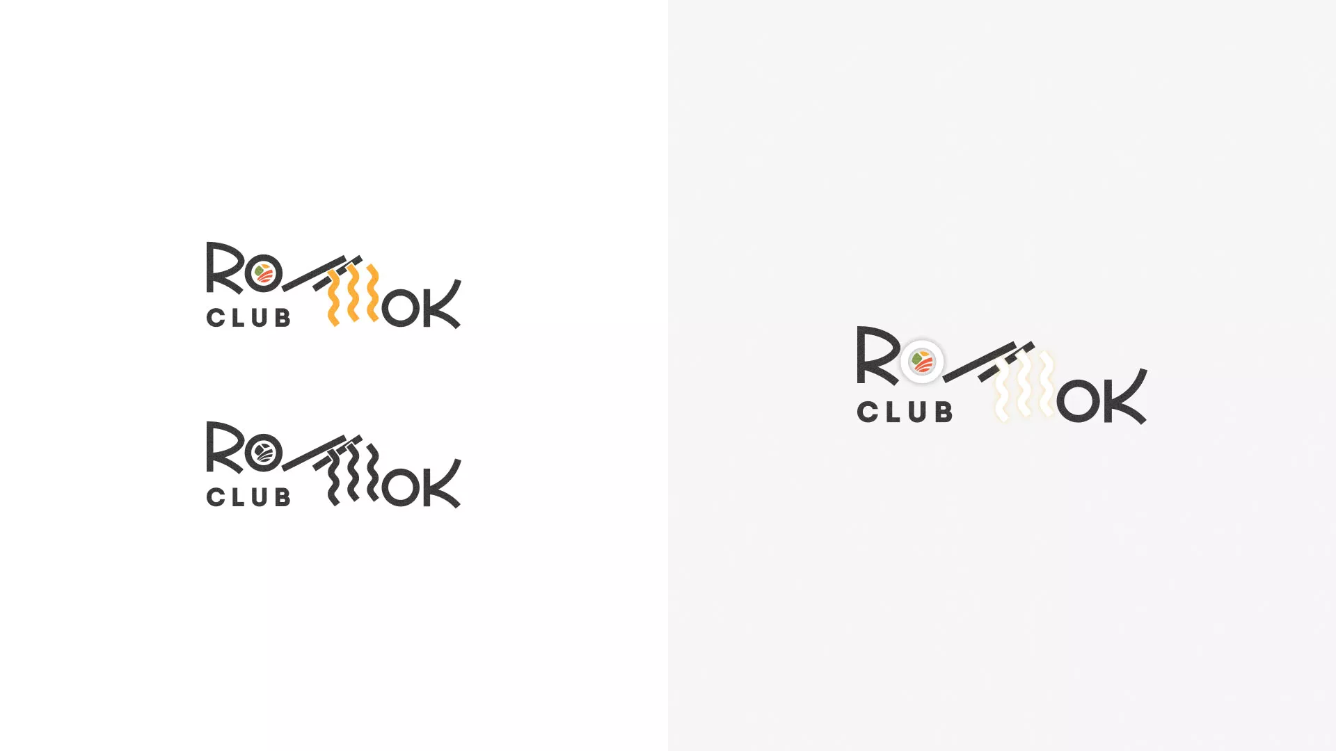 Создание логотипа суши-бара «Roll Wok Club» в Кохме