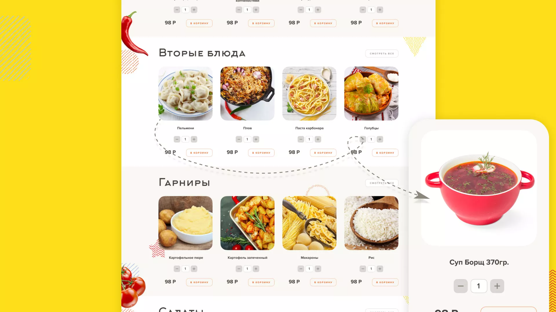 Разработка сайта кафе-столовой «Суп-Мясо-Салат» в Кохме